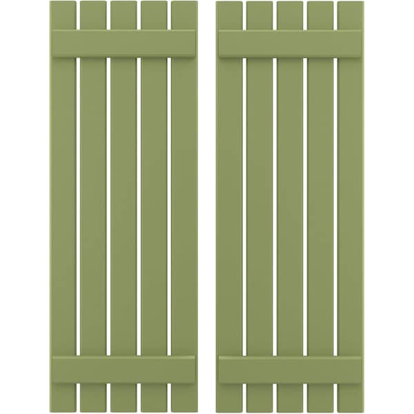 Ekena Millwork Americraft 5-Board, 2 Batten Exterior Real Wood Spaced Board-n-Batten Shutters, ARW101SB519X77MGH, PR ARW101SB519X77MGH - main